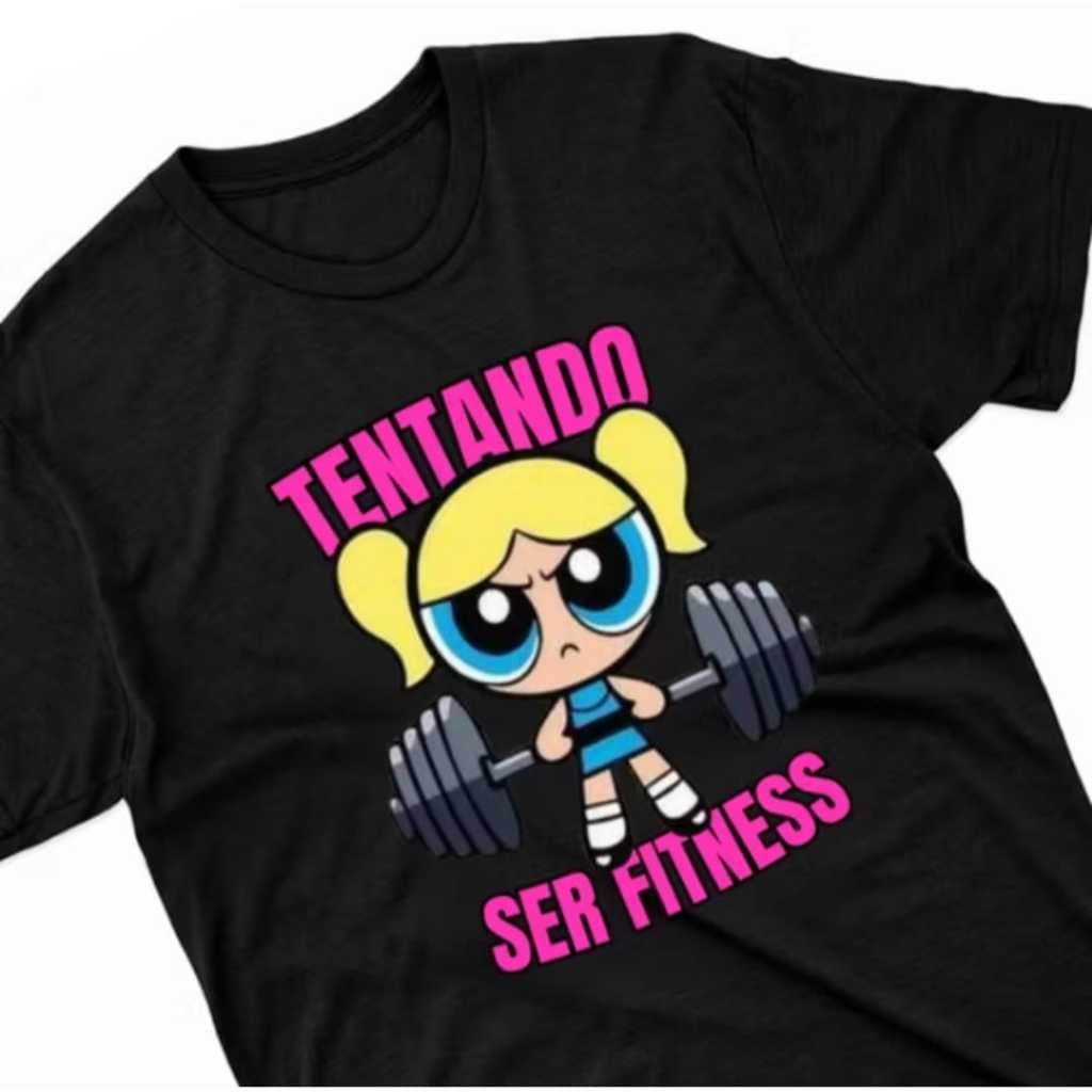 Camiseta Feminina T-Shirt Academia Gym fitness Meninas Super Poderosa streetwear