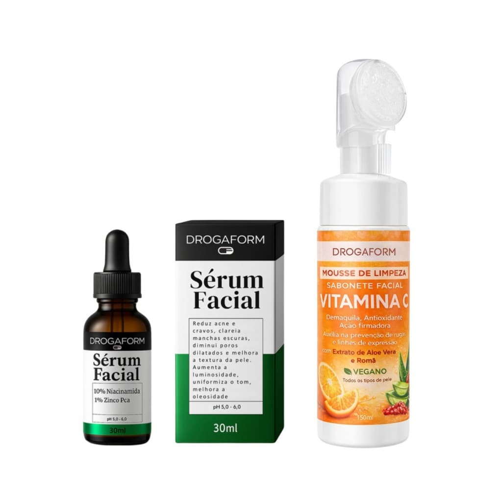 Kit Facial Sérum Niacinamida + Mousse de Limpeza Vitamina C