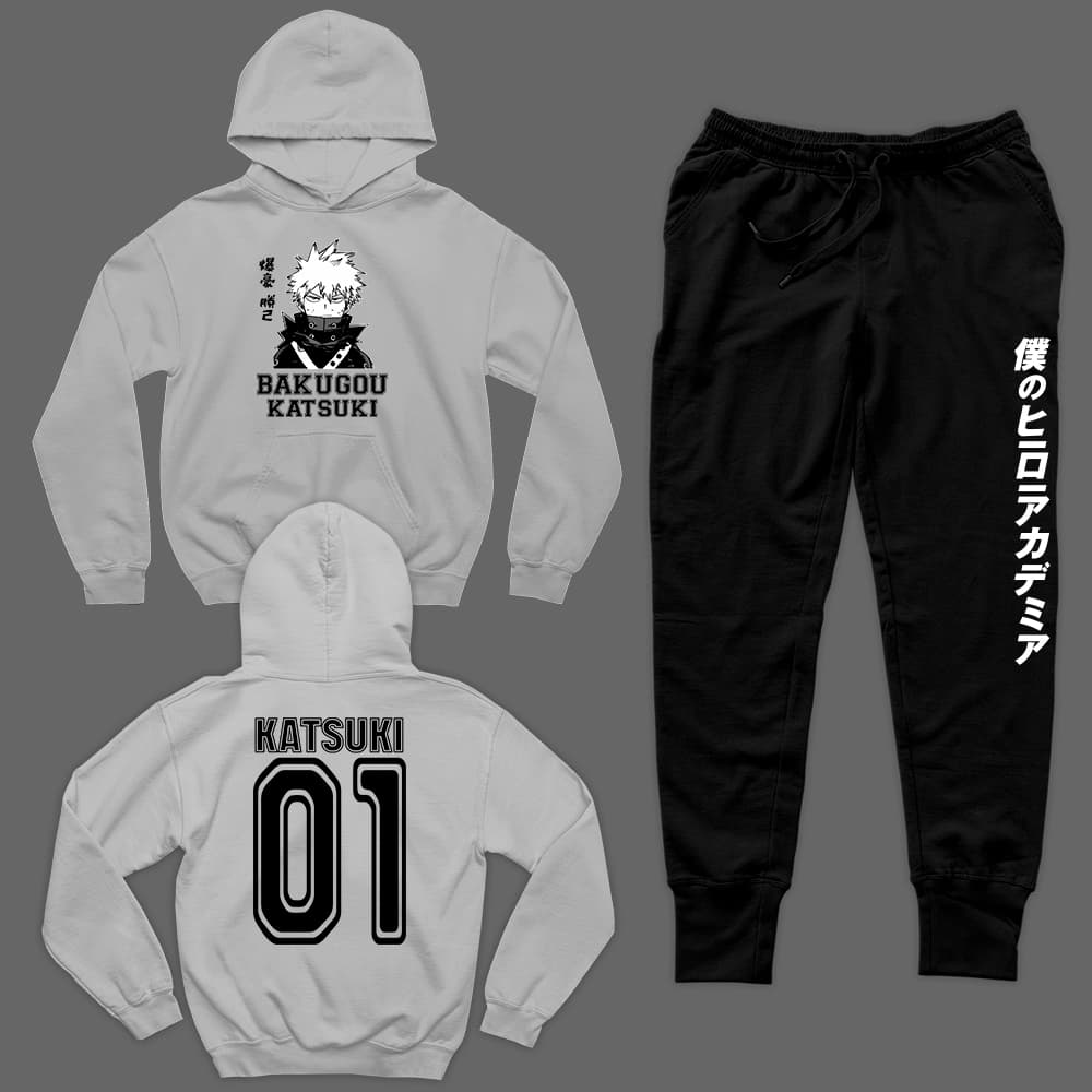 Conjunto Blusa Moletom e Calça Moletom Boku No Hero Bakugou Katsuki Unissex.