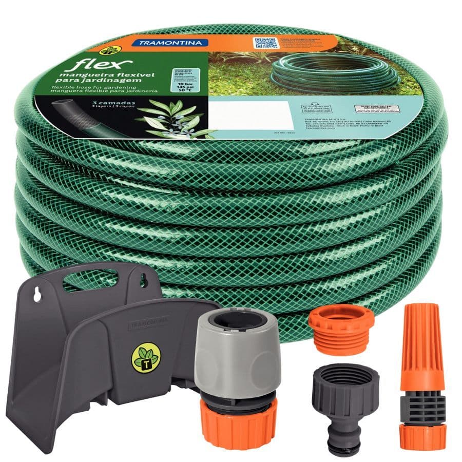 Mangueira Tramontina Flex 30 Metros Com Kit Completo Pronta