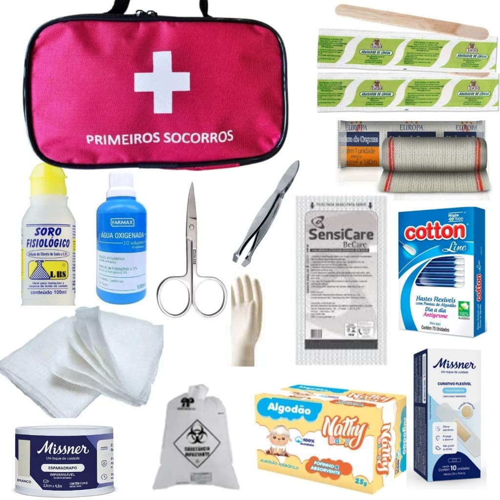 Kit de Primeiros Socorros Portátil Prático Camping Trilha Viagem Carro Casa Escritório