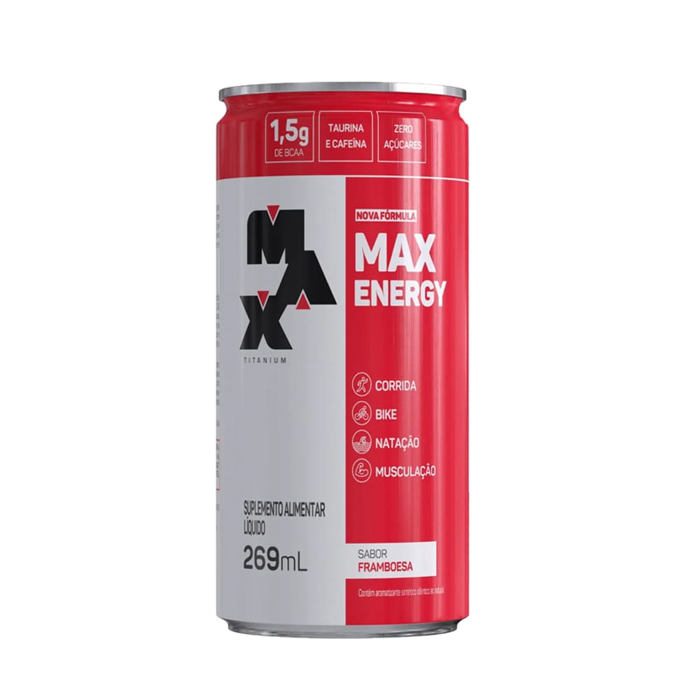 Bebida Energética Max Sabor Framboesa 269ml Para Esportitas
