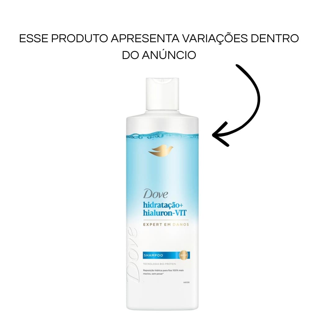 Dove Shampoo Hidratante com Hialuron + Vit – Cabelos Macios e Saudáveis
