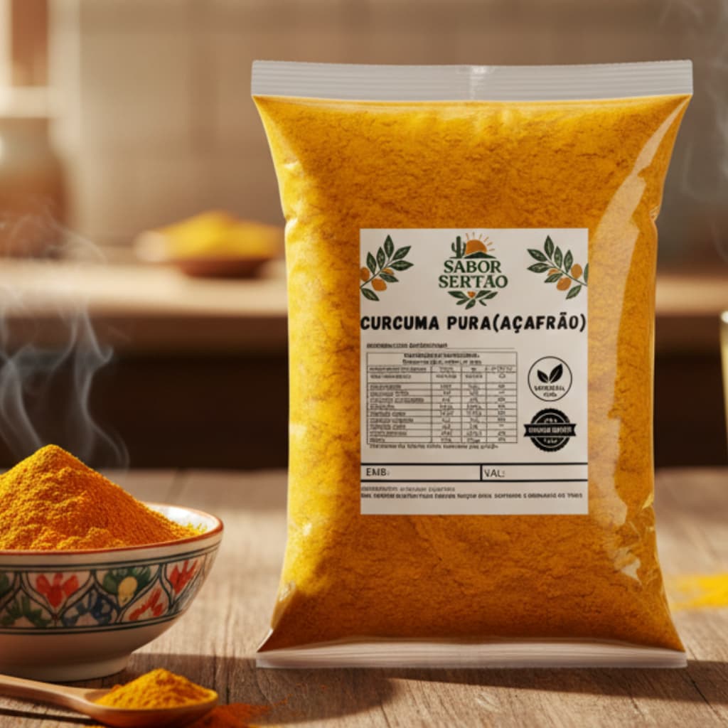 Tempero Açafrao Cúrcuma em Pó 100% Puro 1KG - 500GR