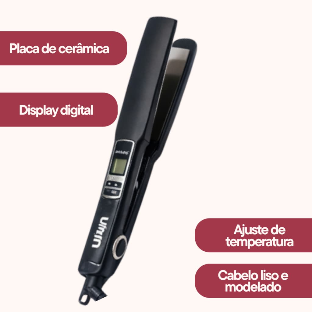 Chapinha 3 em 1 Prancha Babyliss Trionda Escova Secadora 2 em 1 Redonda e Quadrada