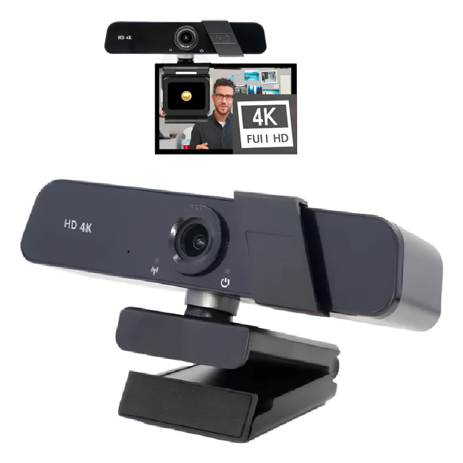 Webcam 4K Full HD Camêra Alta Resolução Usb 2.0 Com Tampa De Privacidade 3840x2160p