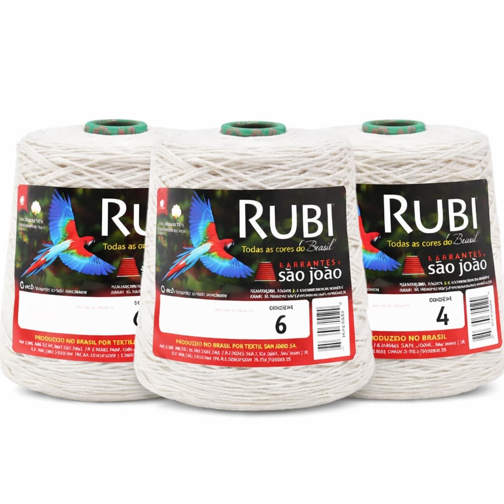 BARBANTE CRU RUBI Nº 3, 4, 6, 8, 10 e 12  FIOS – 420g | Ideal para Crochê e Tricô