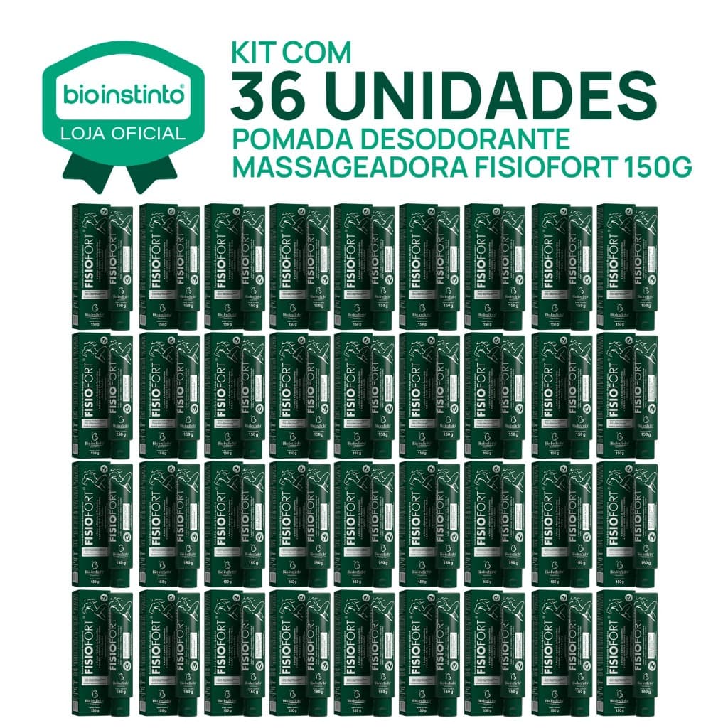 36 UN POMADA FISIOFORT 150g massageadora desodorante Bio instinto academia dores musculares treino