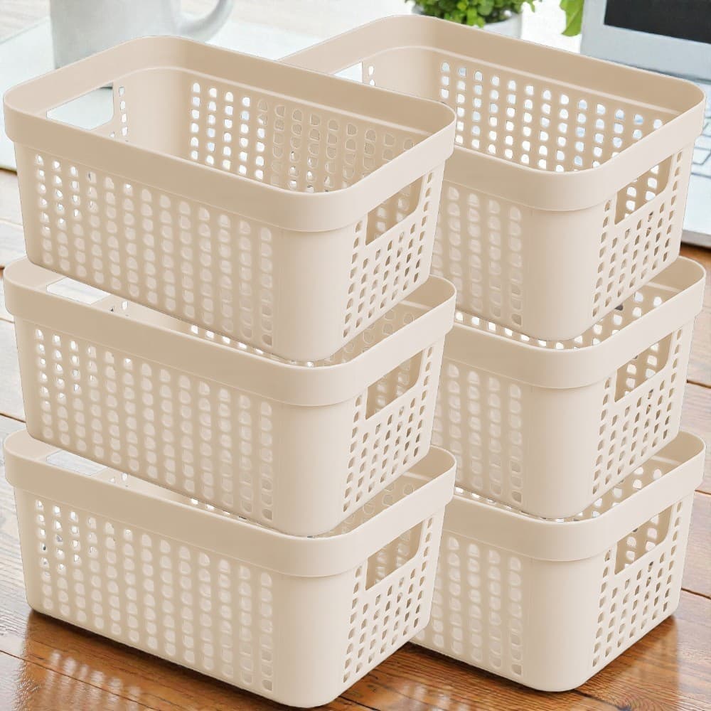 Kit 6 Cestos Organizadores 2 Litros Multiuso Cozinha Sala Banheiro Armário Gaveta