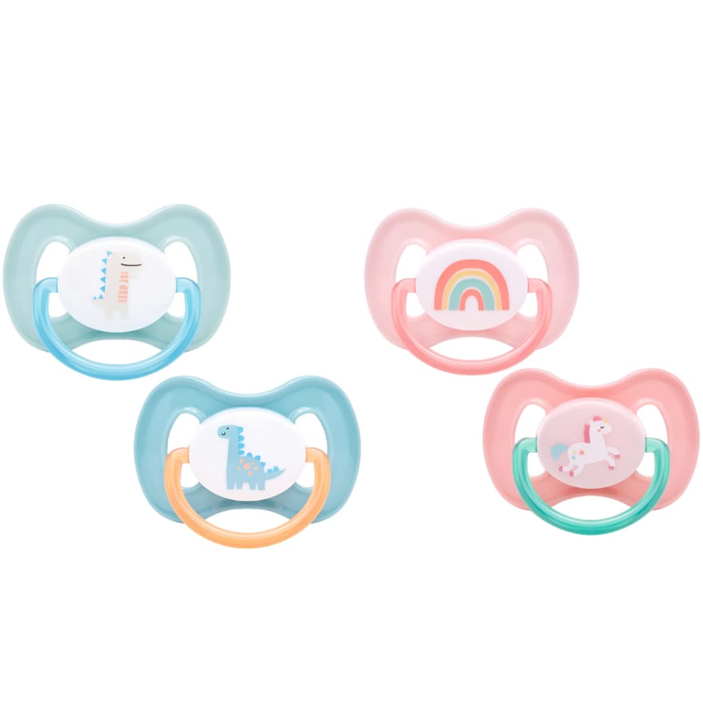 Kit Chupeta Buba 2 Unidades Comfort Chupeta Dupla Buba Bico de Silicone - Tamanho 2 +6 Meses Dinossáuro ou Unicórnio