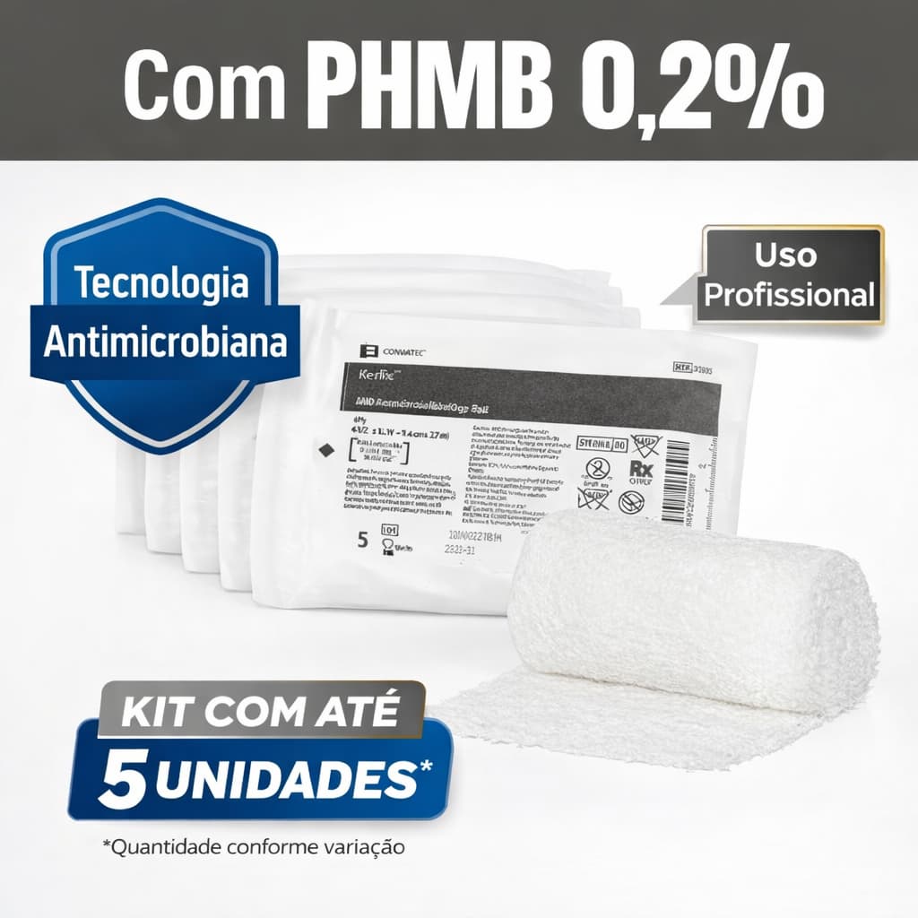 Kit 5 Ou 1 Rolo Curativo Gaze Para Tratamento De Feridas Covidien Kerlix Amd 11,4cm x 3,7m