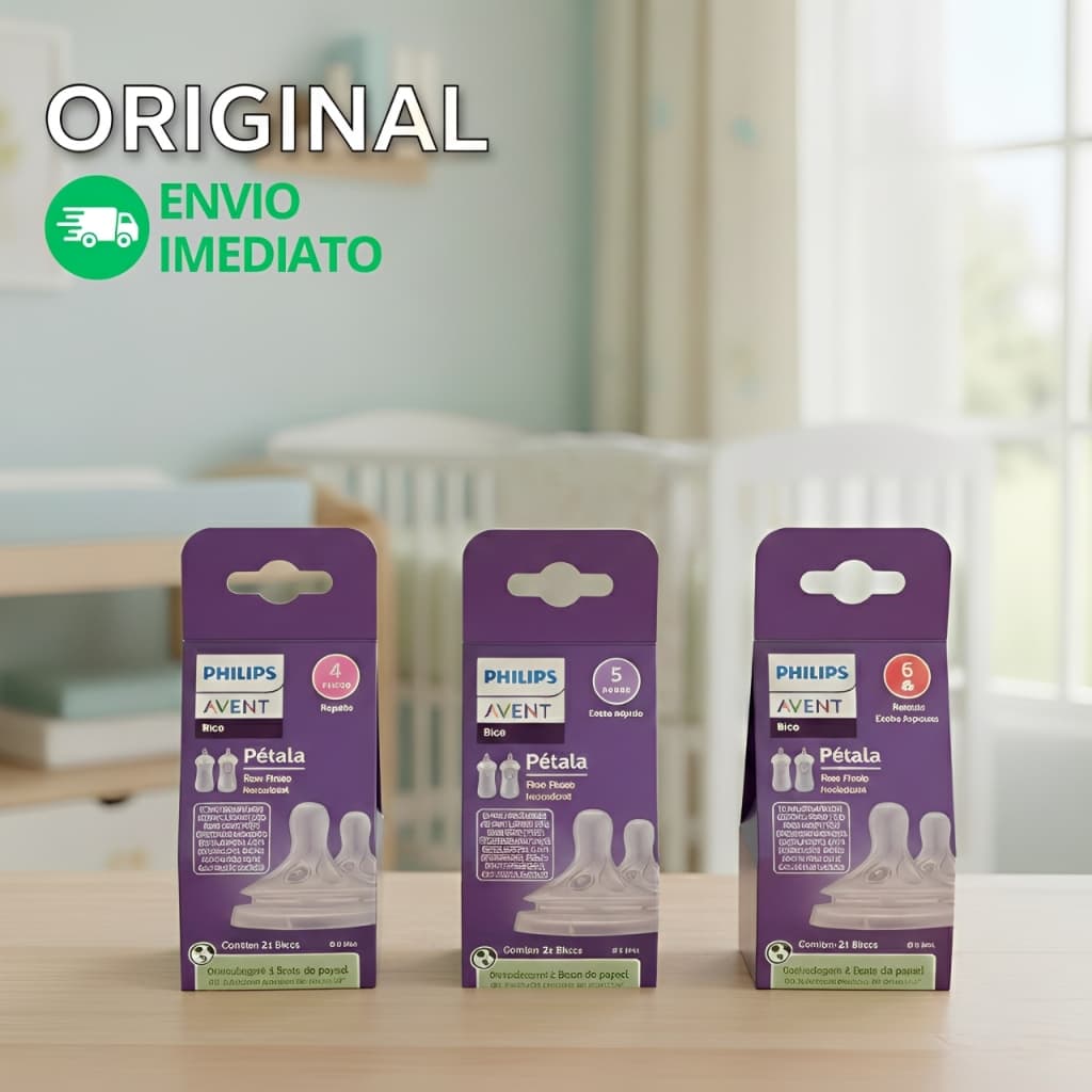 KIT 2 Bicos de Mamadeira Pétala 3M+ 6M+ - PHILIPS AVENT ORIGINAL