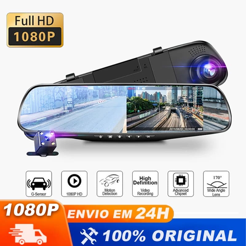 Câmera veicular de 4,5 polegadas com Gravação Monitoramento De Carro HD 1080P Dianteira E Traseira