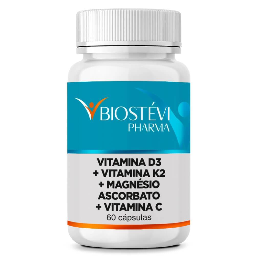 Booster de Imunidade Vitamina D3 + K2 + Magnésio + Vitamina C 60 Cápsulas Biostévi
