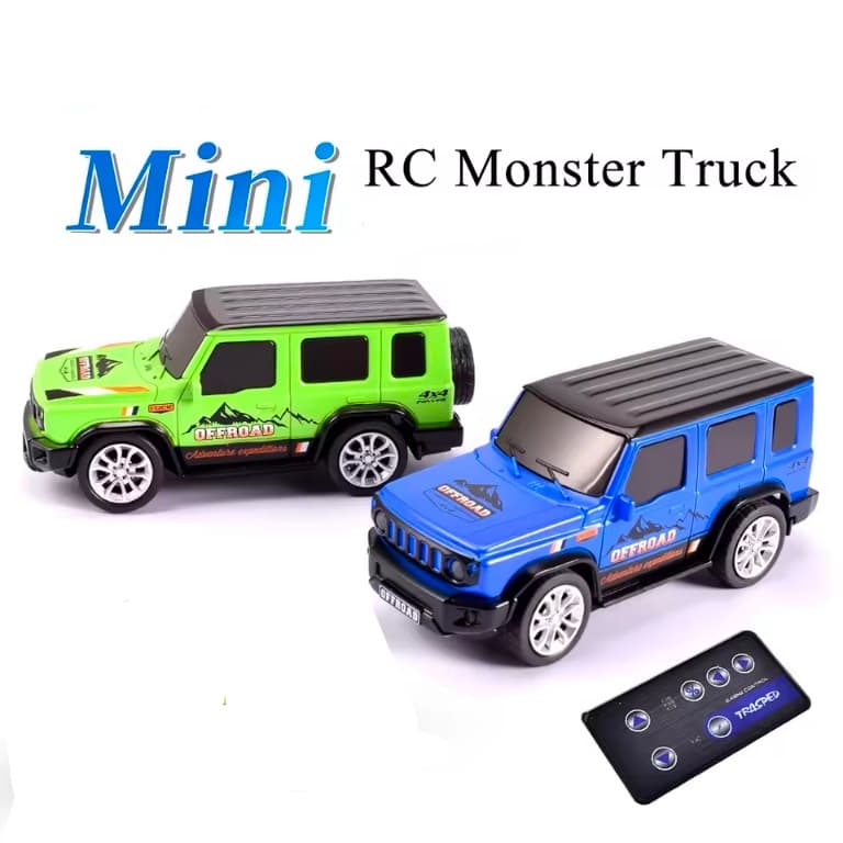 Carro Controle Remoto Mini Caminhão RC carrinho 1/64 jeep Liga Metálica  2.4GHz Velocidade Ajustável