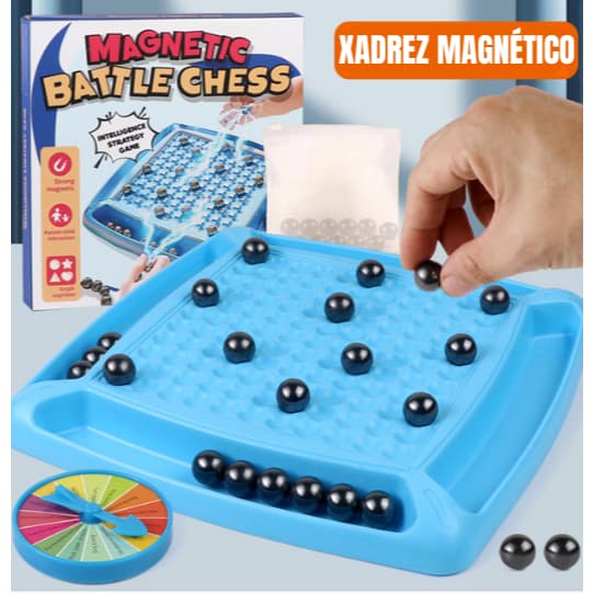 Jogo de Xadrez Magnético Tabuleiro 24 Esferas Estratégia Jogos para Família