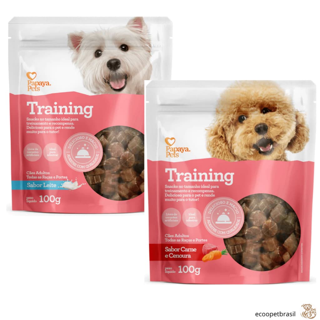 Petisco Adestramento para Cães Papaya Pets Training Carne e Cenoura ou Leite - 100g