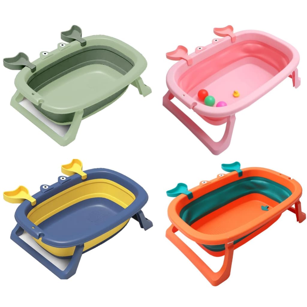 Banheira Infantil Retrátil Dobrável De Bebê Em Silicone