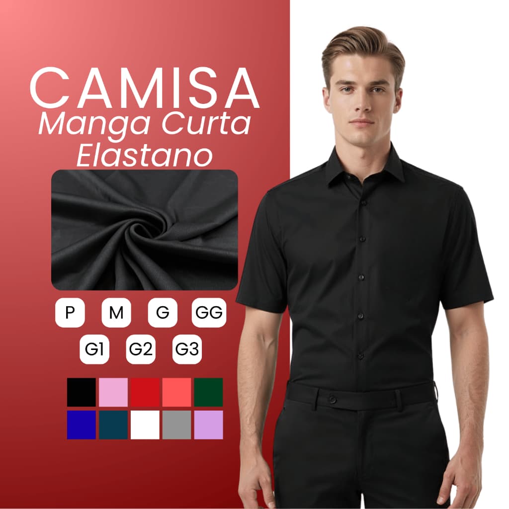 Camisa Social Masculina Slim Fit Premium Manga Curta Camisa Social Estilo Linho