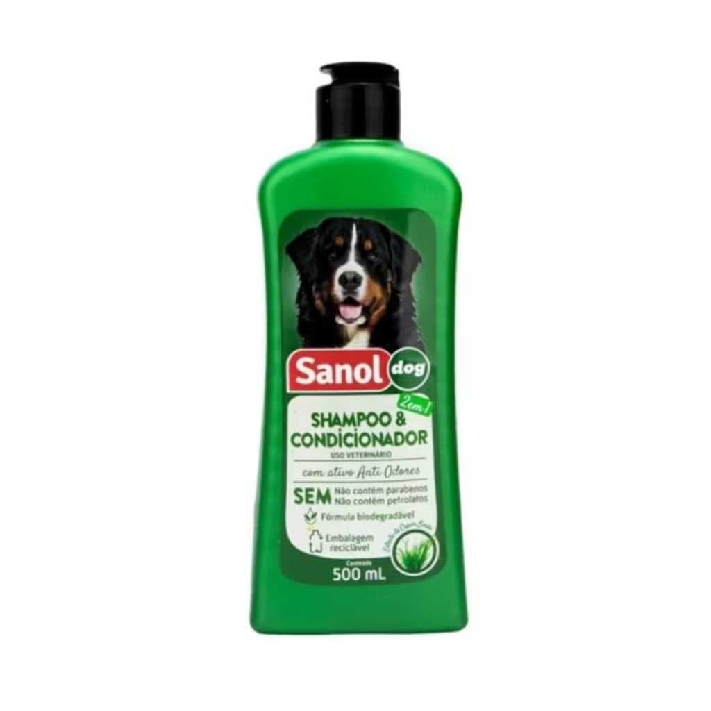 Shampoo Sanol Dog 2 em 1 500ml | Shampoo + Condicionador para Cães Antiodor