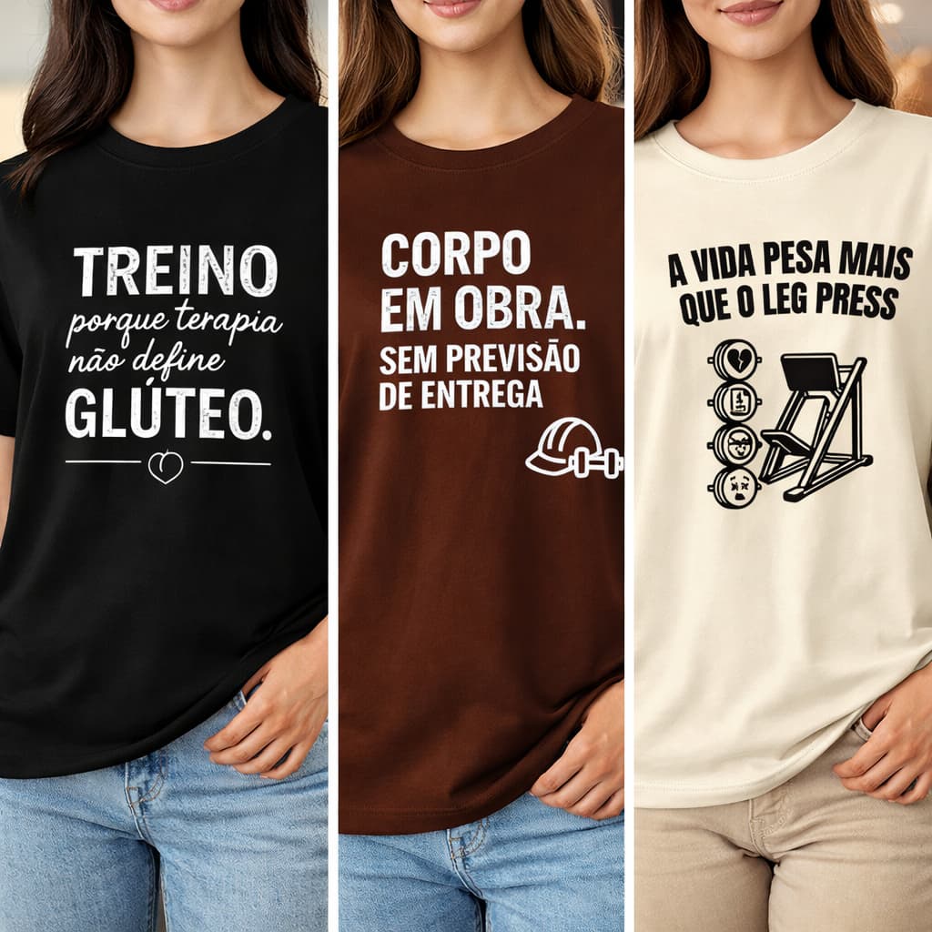Kit 3 Camisas Camisetas Blusinha Academia Fitness Lançamento