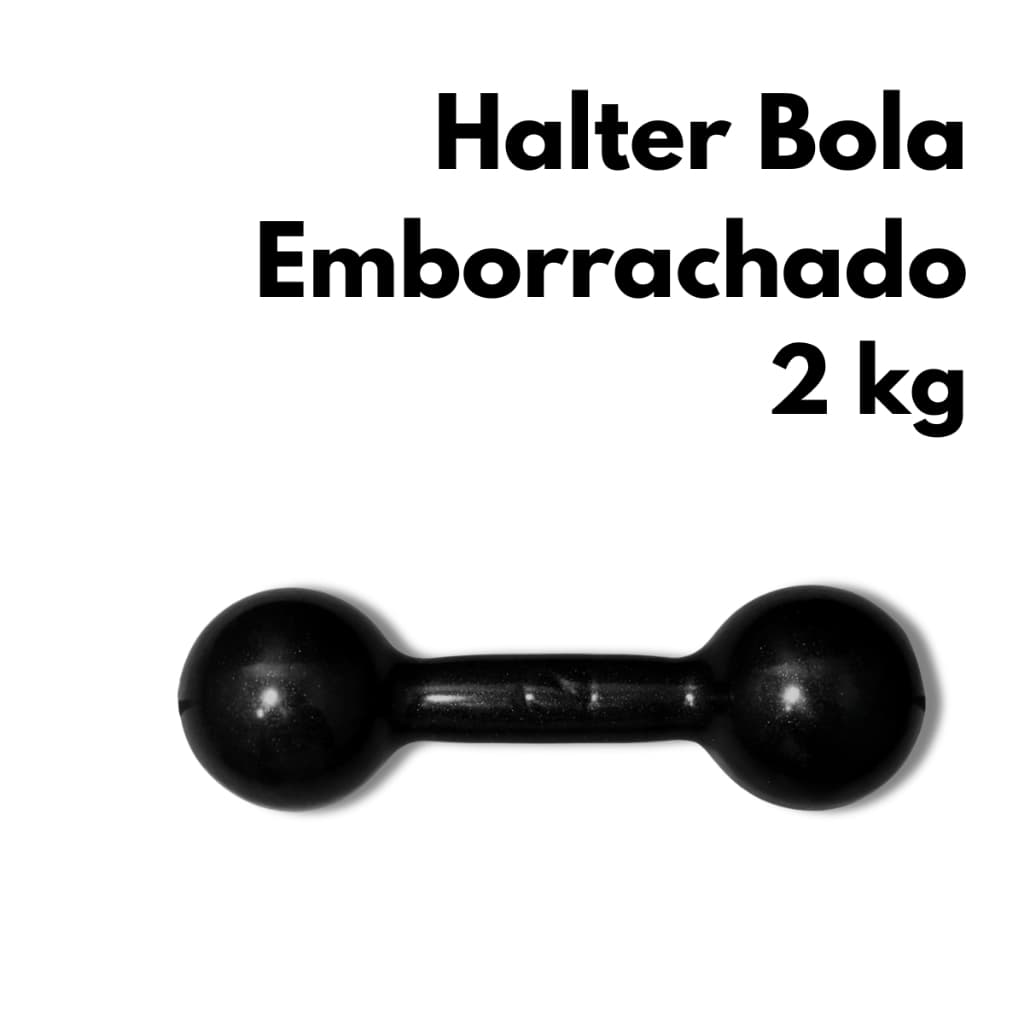 Halter Bola Emborrachado 2kg Musculação Treino Funcional Academia Casa Fitness Exercícios Força