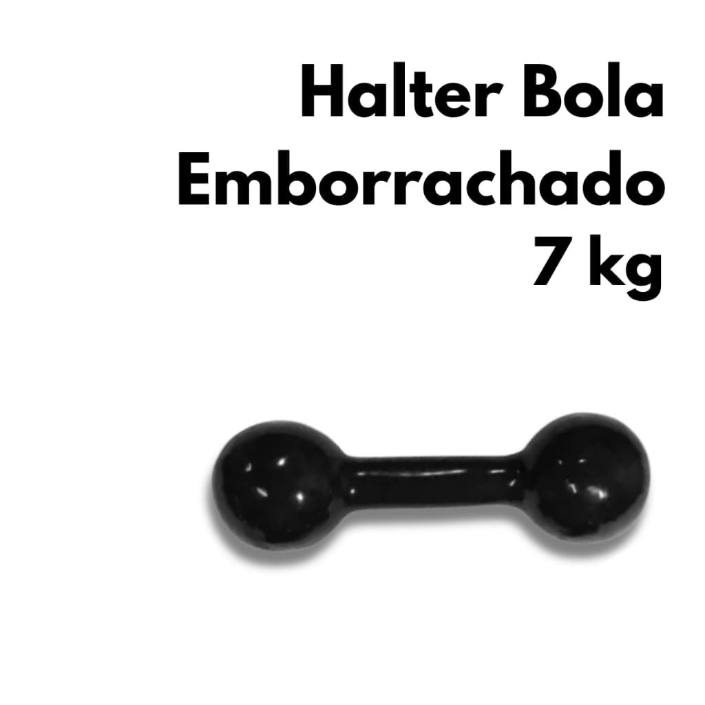 Halter Bola Emborrachado 7kg Musculação Treino Funcional Academia Casa Fitness Exercícios Força