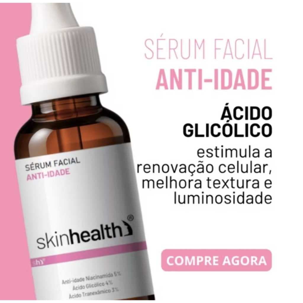 Sérum Anti-Idade Skinhealth 30ml – Redução de Poros, Manchas e Linhas