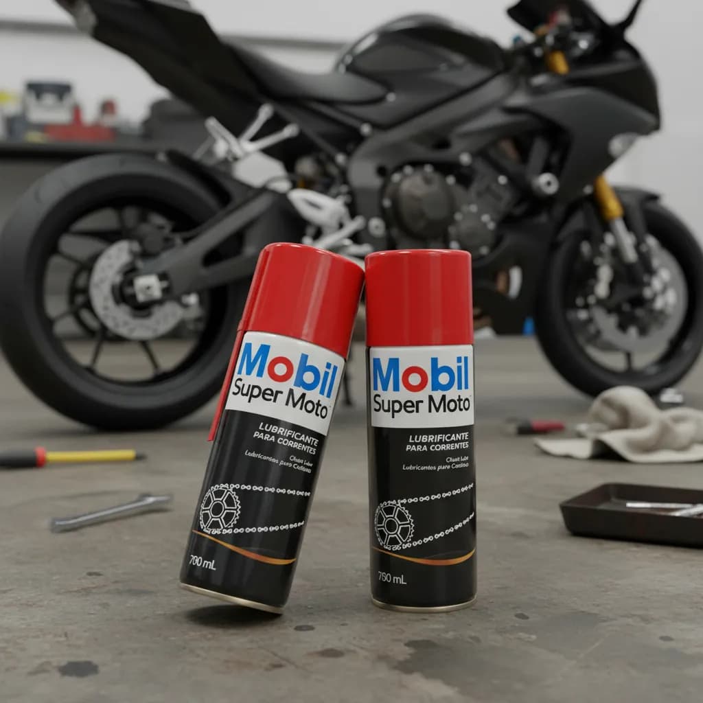 Kit 2 Spray Lubrificante Mobil Corrente Super Moto Chain Lub Lubrificante Spray Corrente Mobil Super Moto Chain Lub 200M