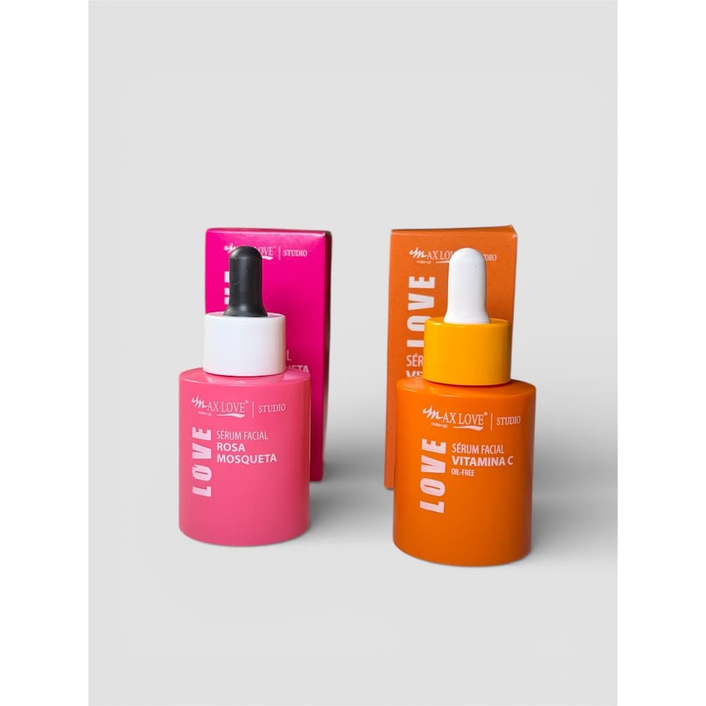 Kit Sérum Facial Max Love - Vitamina C, Rosa Mosqueta, Colágeno e Clareador