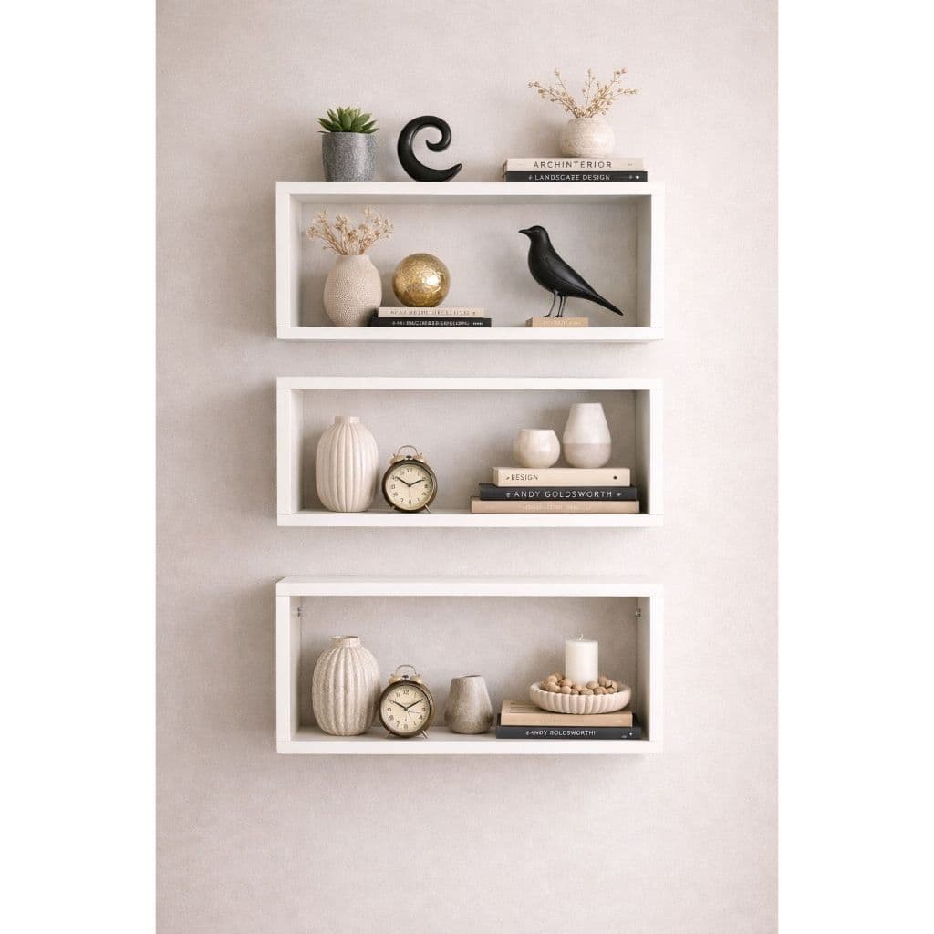 Nicho de Parede 50x25cm Branco MDF com Suporte para 5kg