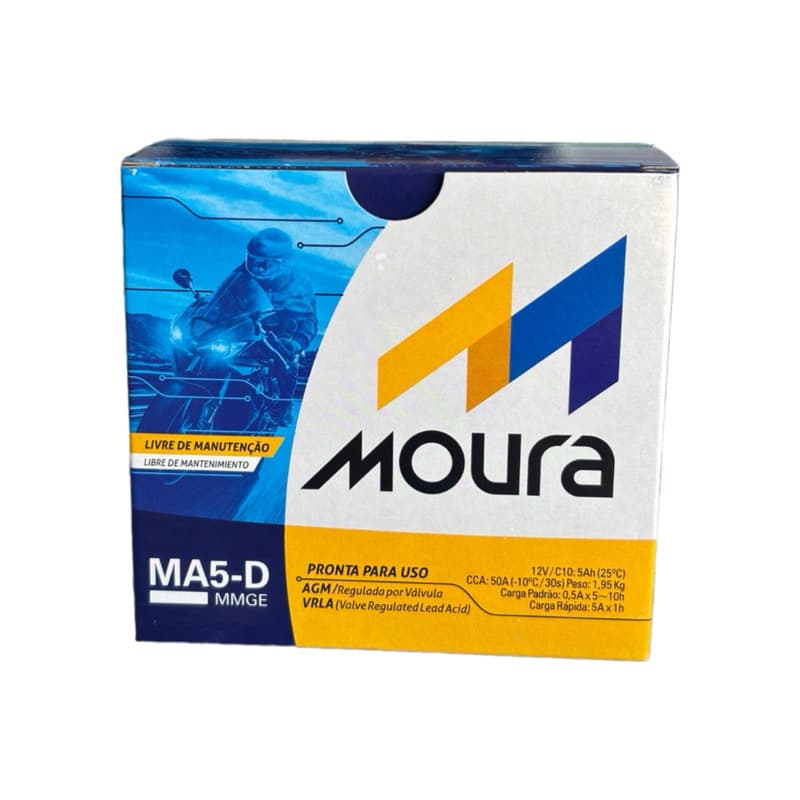 Moura Moto MA5-D 12V 5AH - 6 Meses de Garantia