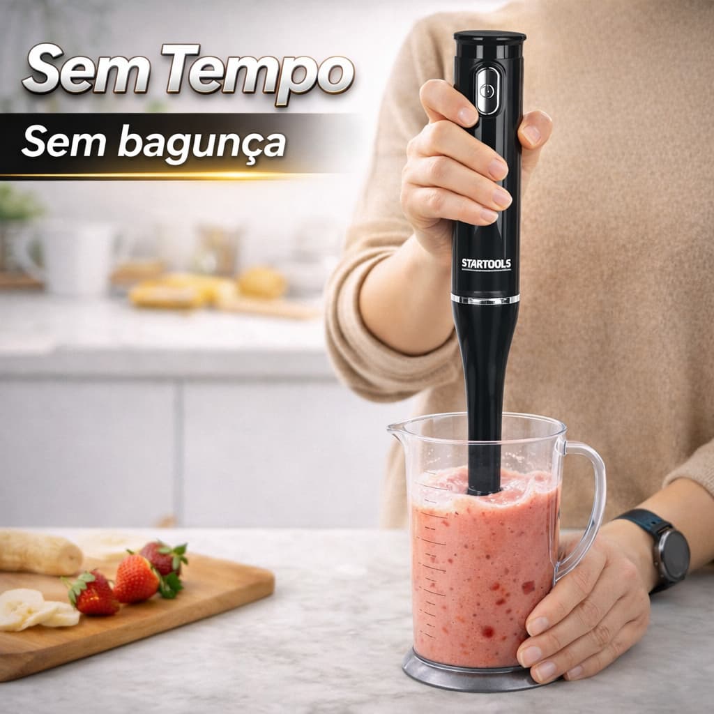 Mixer Portátil PowerMix Liquidificador Copo 700ml 220v batedor Potente Versátil Cozinha -  Cores Sortidas