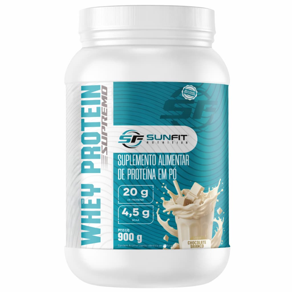 Whey Protein Supremo Gourmet SF 900g Pote Sabor Chocolate Branco
