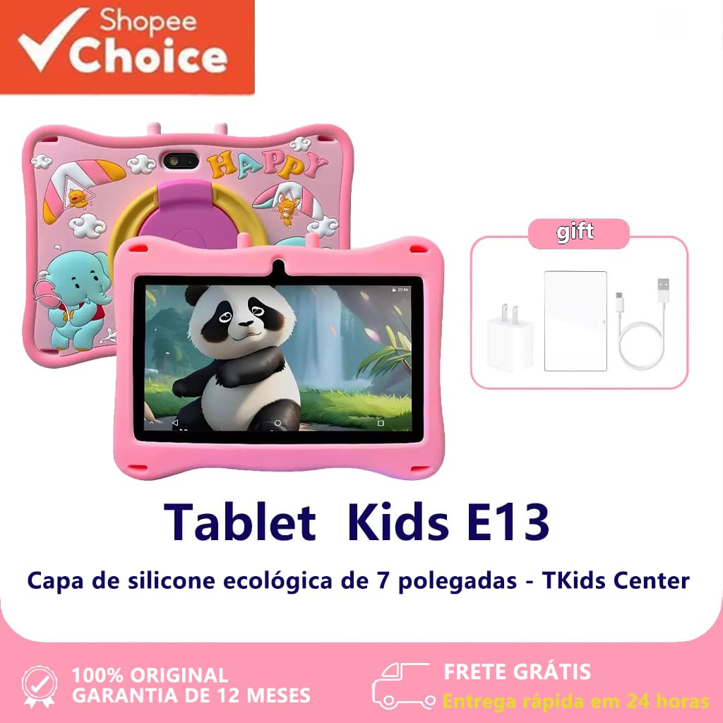 Tablet Infantil Hancdon E13 com Android, 6GB+128GB, Tela FHD+ de 7,1 polegadas com Conforto Visual Kids Tab