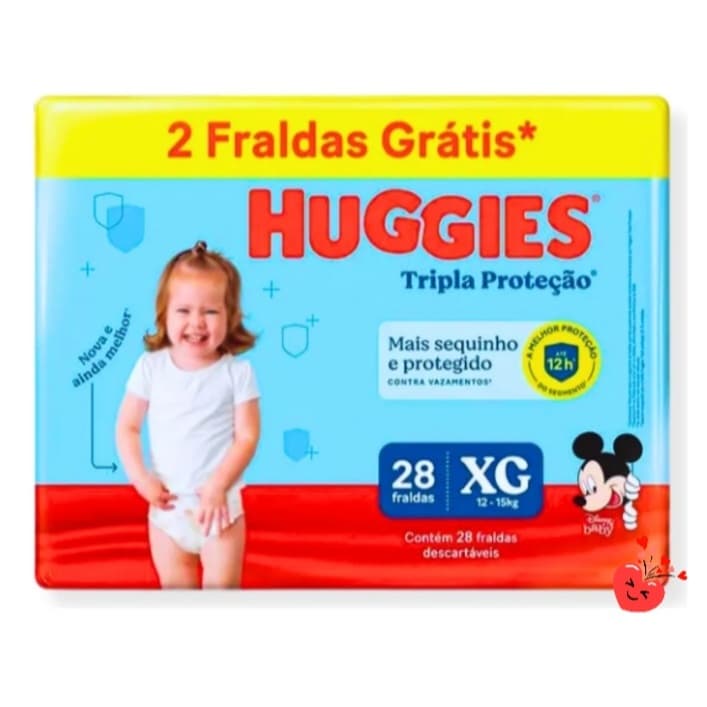 fralda descartavel huggies xg28 unidades