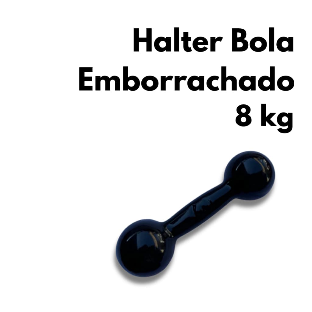 Halter Bola Emborrachado 8kg Musculação Treino Funcional Academia Casa Fitness Exercícios Força
