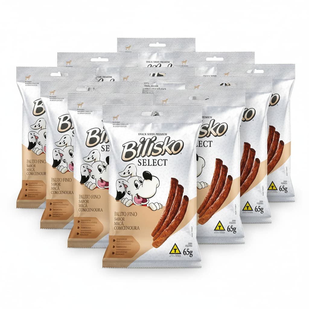 Petisco Bilisko Palito Fino 65g Maçã e Cenoura Snack Saudável p/ Cães - Recompensa e Adestramento
