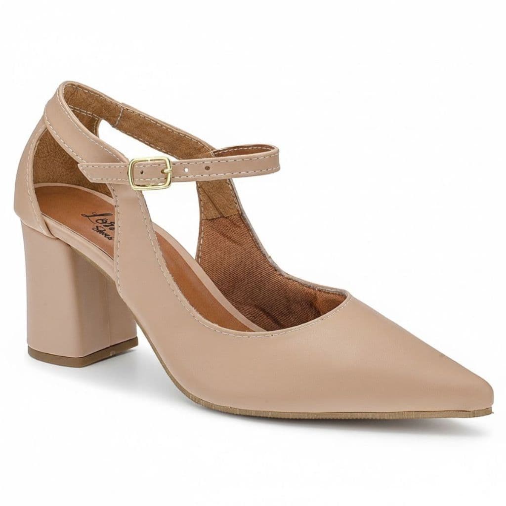 Sapato Feminino Scarpin Casual Bico Fino Lóris  Salto Médio Confortavel Macio 3040