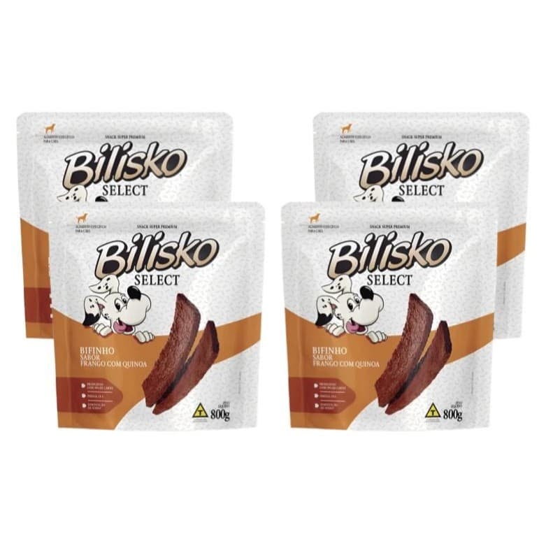 Bifinho Bilisko Frango e Quinoa 800g Snack Saudável p/ Cães - Mega Pacote 🐕