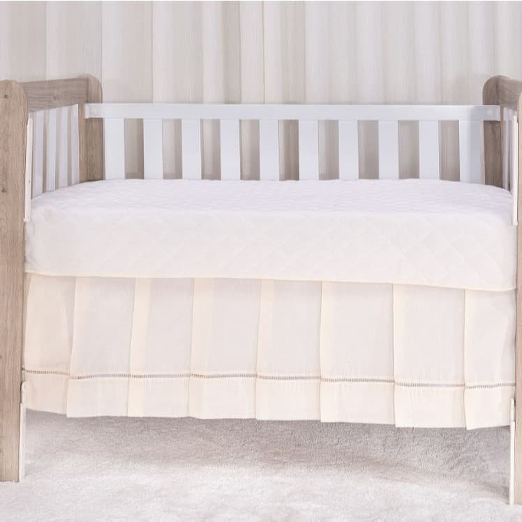 Saia de Berço Ponto Palito Decorativa – Saia para Berço Bebê 100% Poliéster