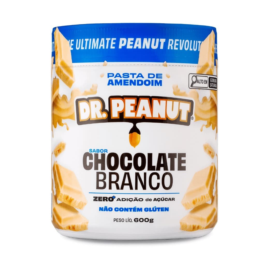 Pasta De Amendoim Com Whey Protein Dr. Peanut Sabor Chocolate Branco 600g