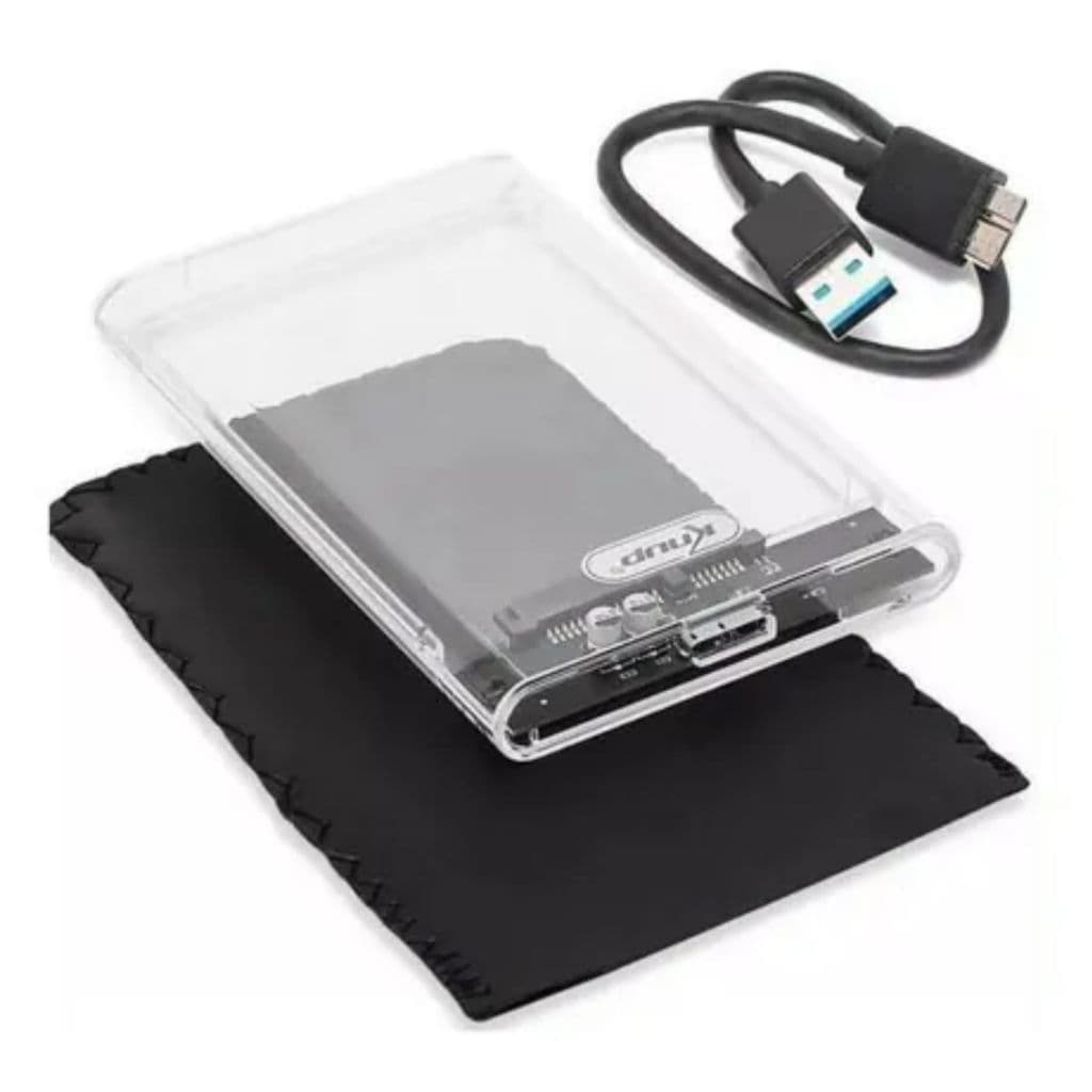 Case Transparente Gaveta para HD SSD Externo 2.5 SATA USB 3.0 KNUP - KP-HD012