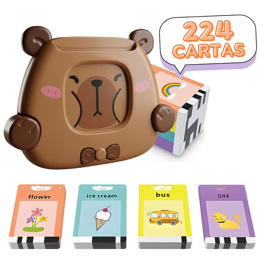 Brinquedos Cartão Infantil Educativos: Flashcards de Áudio Bilíngues: Inglês e Português Alfabetização 224 Palavras