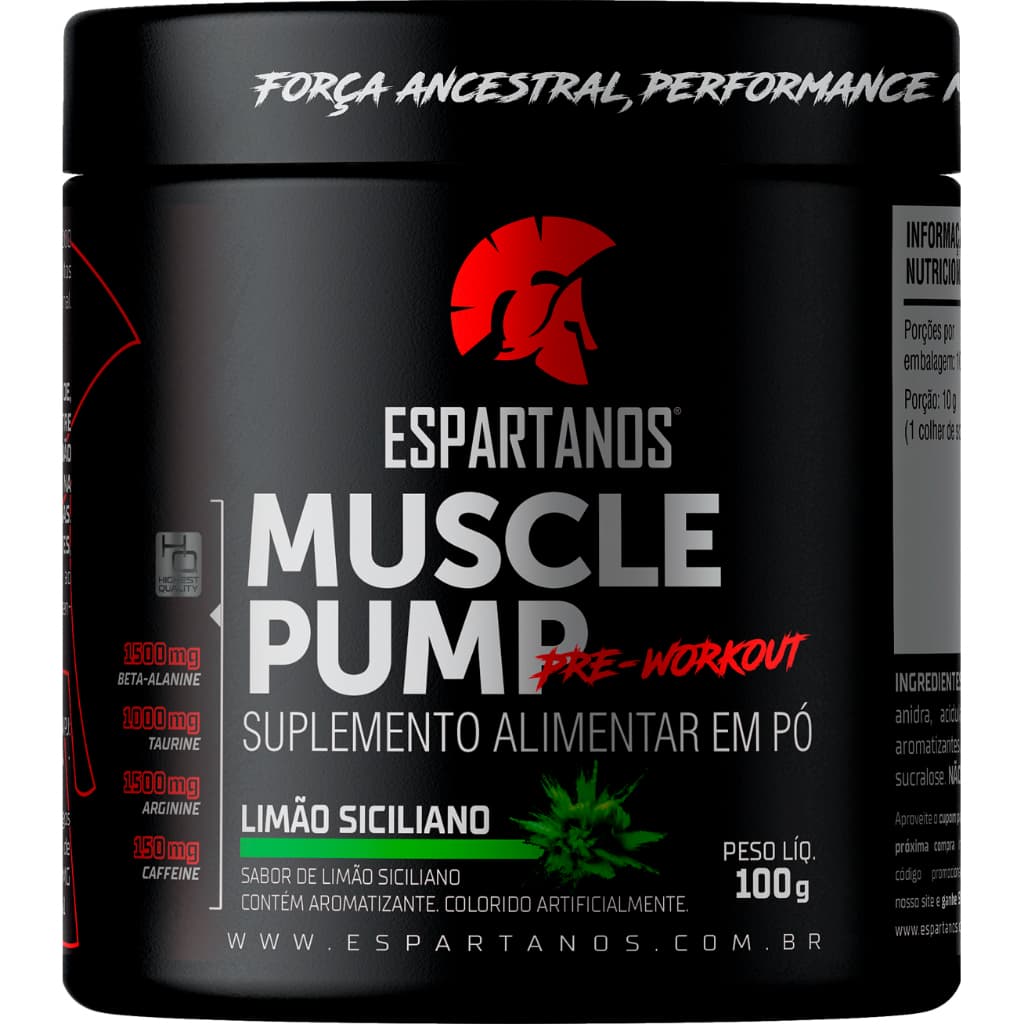 Pré Treino Muscle Pump Pre Workout 100g - Espartanos