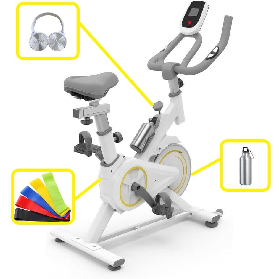 Bicicleta Ergometrica Spinning Branca até 100kg Nakasaki + ACESSORIÓS  BRIND