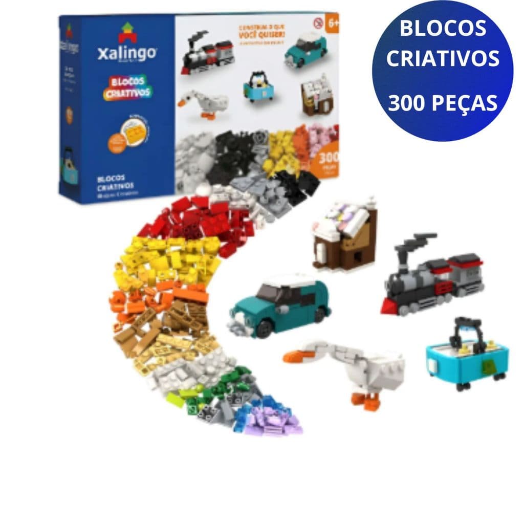 Blocos de Montar e Encaixar Blocos Criativos 300 Peças  Compatível com Lego Xalingo