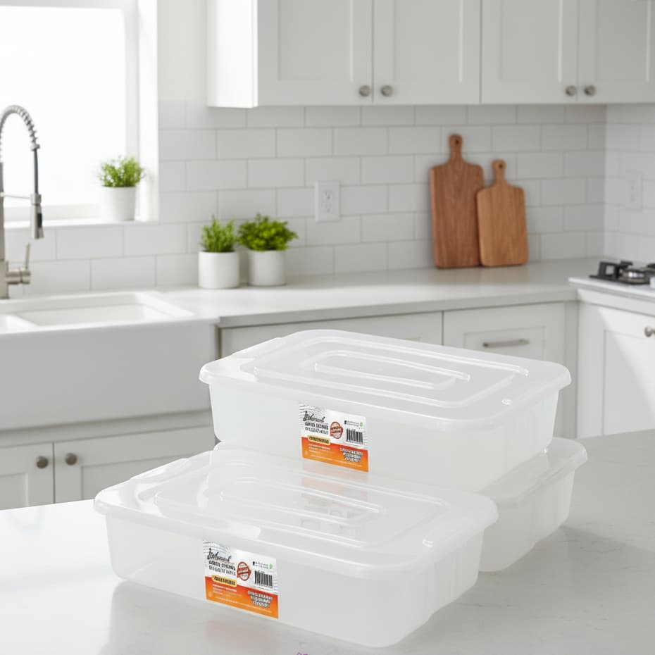 Kit 3 Bandejas 7L Multiuso – Organizador Plástico Cozinha Geladeira
