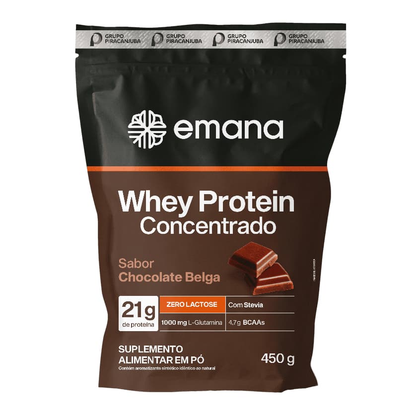 Emana Whey Protein Concentrado Chocolate Belga 450g