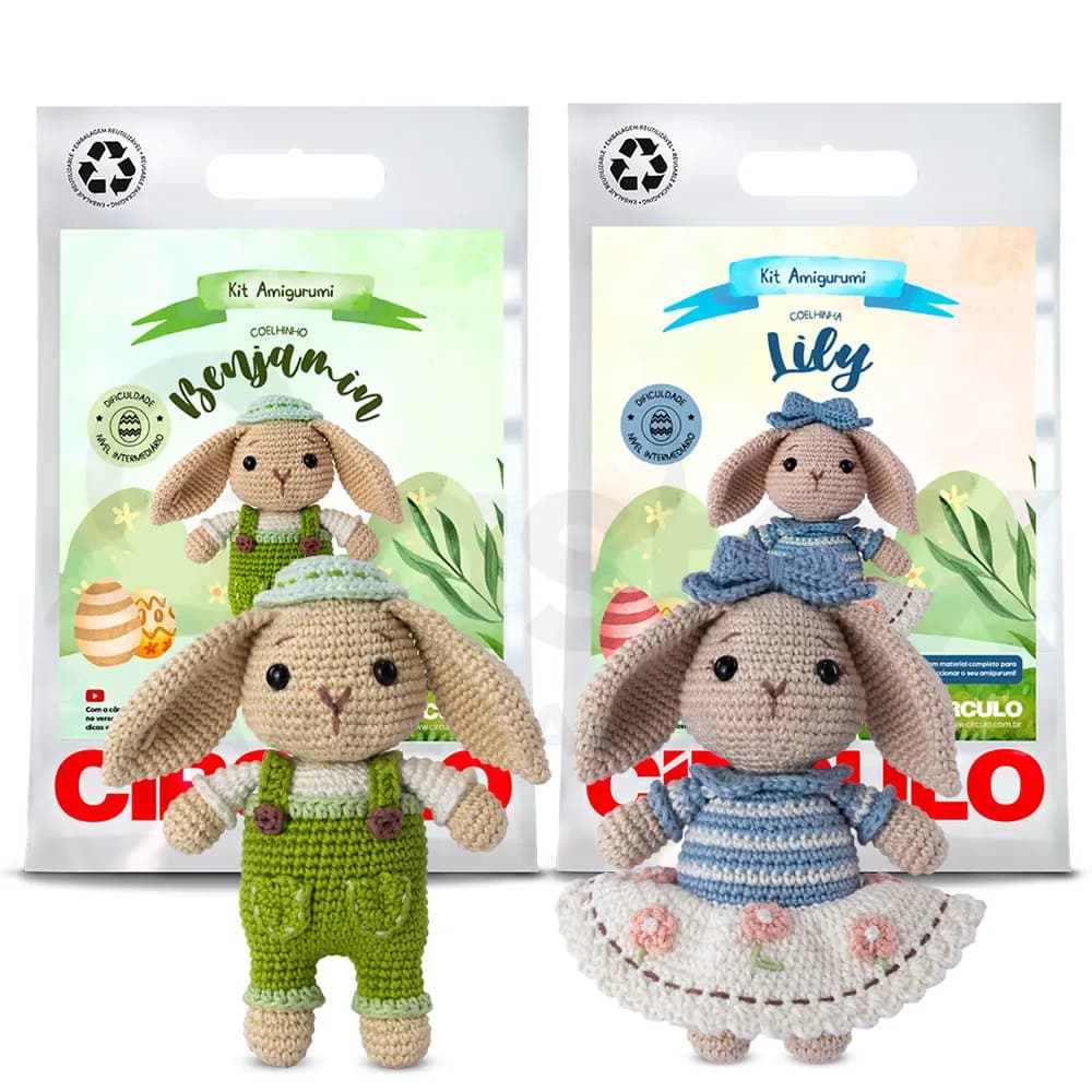 Kit Amigurumi Círculo Páscoa Crochê e Artesanato Completo